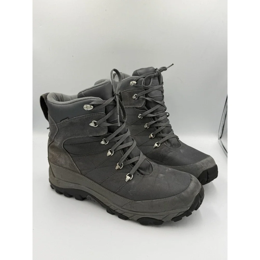 The North Face Chilkat Snow Boots Men's Size 14 Gray Waterproof Winter Lace Up